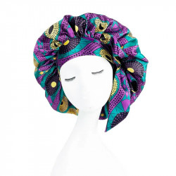 Bonnet en Satin à imprimés motifs africain